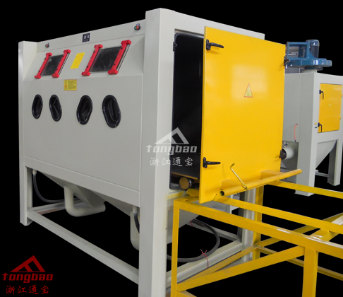 雙工位非標(biāo)推車轉(zhuǎn)臺(tái)式噴砂機(jī)